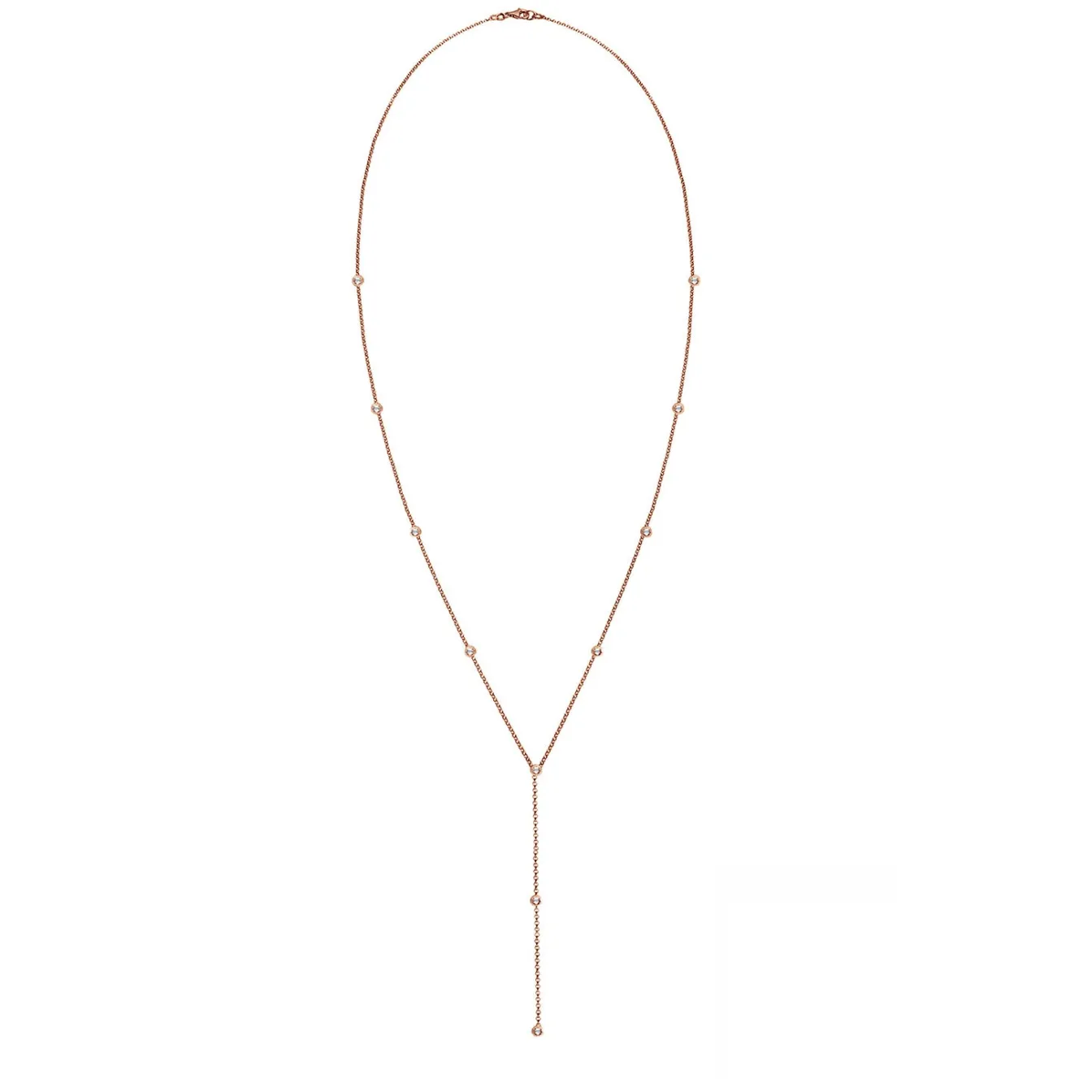 Elli "Y-Halskette | Kristall (Weiß)< Roségold|Hochzeit