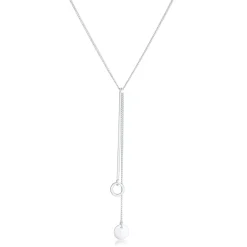 Elli "Y-Halskette Kreis Plättchen< Halsketten|Silber